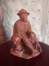  Statue  En Terre Cuite,mineur
