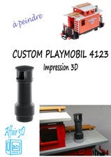 Custom compatible Playmobil train  3D - wagon  4123 - 1 cheminée à peindre
