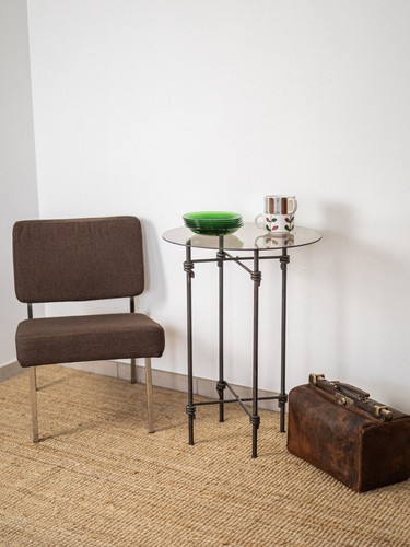 Table appoint ciculaire en - table,