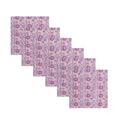 48 Pièces Coton Dîner Serviette Violet Lotus Imprimé Cuisine Table Tissu Set