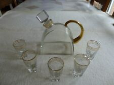 ANCIEN SERVICE A LIQUEUR CARAFE ET 5 VERRES