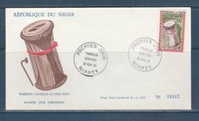 Niger   enveloppe 1er jour  instrument de musique  tambour   1974