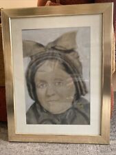 TABLEAU PASTEL PANNEAU PORTRAIT FEMME ÂGÉE 45 x 35 cm