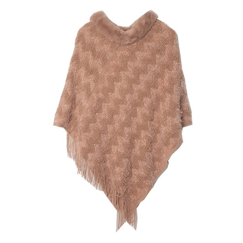 Poncho cape femme col en - col,