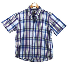 DNM gil a away chemise homme taille 5/XL violet bleu carreaux 60% coton 40% poly