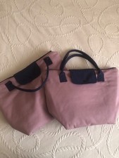 sac a main rose et bleu Marine fait main sans défaut 