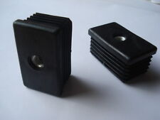 10 embouts bouchons ailette PVC pour tube 50x30mm M8 noir pied réglable table