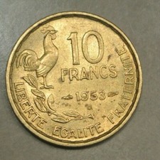  10 FRANCS   type COQ  1953 B
