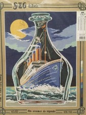 @***SUPERBE CANEVAS NEUF DE SEG 50X40CM AVEC REF -  UN STEAMER DE LEGENDE**@