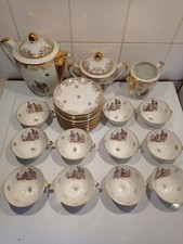 Service À Thé/Café Porcelaine De Limoges Décor Réservé Nankin