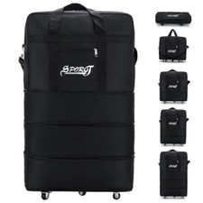 Sac de Voyage à Roulettes Extensible Pliable à 3 couches avec 5 Roues 45L-95L