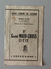RARE ANCIEN PROGRAMME MOTO CROSS 5 JUILLET ANNEES 50 // SAINT LUMINE DE CLISSON