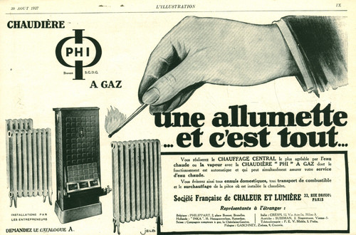 Publicité ancienne chaudière