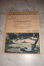 ANCIEN PROTEGE CAHIER LES COTES MAISON DU BISCUIT MALANDAIN CAEN (BLEU)