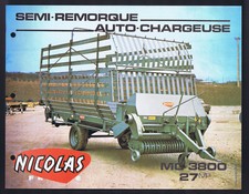 ▬►Prospectus REMORQUE AUTO-CHARGEUSE MC3800  NICOLAS (années 70's) 