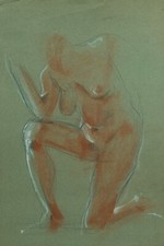 Ancien tableau portrait jeune