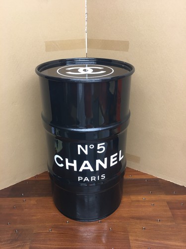 Baril métal 60l noir brillant - baril,