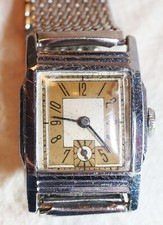 Montre bracelet homme cadran argenté et bronze 1930 rectangulaire JGL24REC010