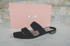 Miu Eu 36,5 Pantoletten Sandalettes Chaussures Noir Neuf Autrefois