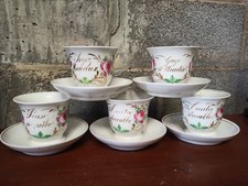 5 grande tasses à déjeuner ancienne en porcelaine de Paris