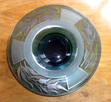 Coupe art déco en verre bleu