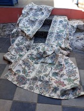 Ensemble Literie Rideaux Tentures Couvre-lit Imprimé Fleuri Vintage