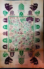 RARE  Carte  Gévaudan Lozère  Gastronomie 1956 R.Louis Caussignac Mende Vintage