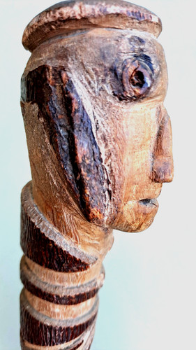 Canne art populaire - naïf, bois