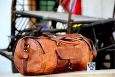Grand sac de voyage vintage en cuir véritable pour hommes, gym week-end, nuit...