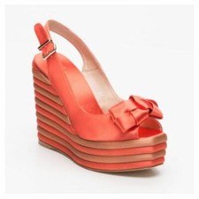 Castaner Sandales 40 / 39 Satin WACO orange beige Talon 12 cm NEUF 250€ Castañer