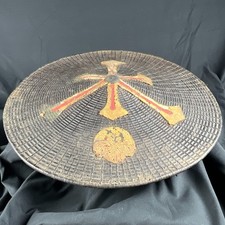 Casque de samouraï Jingasa tressé kamon Clan Horiuchi. Edo XVIIIe s.