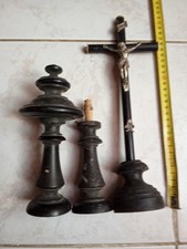 2 Ancien crucifix Christ sur croix bois Napoléon III Et Pièce Meuble