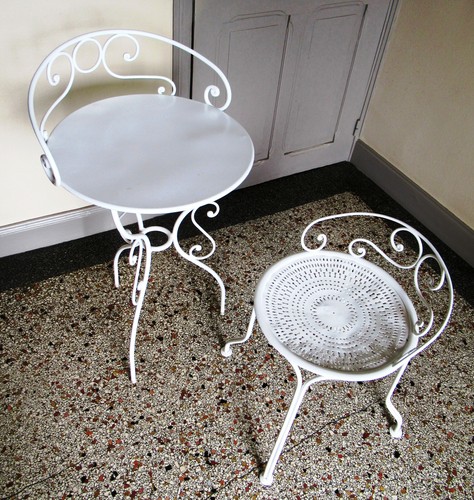 Table chaise fer forgé - chaise,