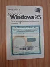 LIVRET avec Certificat d'authenticité et N° de licence pour Windows 95