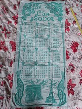 Torchon Callendrier L'an 2000 Tour Eiffel, Arc De Triomphe 