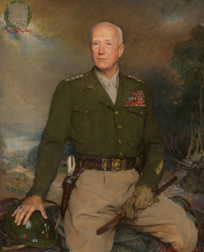 Ww2 photo patton ike - us,
