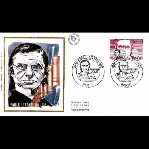 Fdc soie emile littré - fdc,
