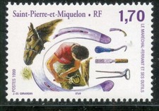 TIMBRE SAINT PIERRE ET MIQUELON NEUF N° 690 ** LE MARECHAL FERRANT SES OUTILS