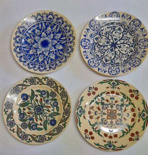 Assiettes faience decor - 4, en