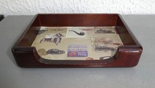 PORTE FICHE EN BOIS (NOYER) - OBJET DE BUREAU VINTAGE ANNEES 50/60