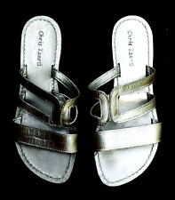 Sandales mules argentées Chris Izard, reconditionnées, P:37.