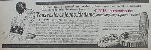 Publicite poudre nilde boite - poudre,