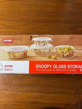 Ensemble de rangement en verre Pyrex Peanuts Snoopy 4 pièces 380 ml 630 ml...