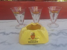 Lot Ancien Verre +cendrier Berger Midi 7 Heures 