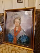 Tableau Ancien, Pastel Représentant Un Portrait De Femme 