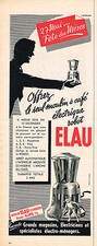 PUBLICITE ADVERTISING 045  1956  ELAU   moulin a café éléctrique ROBOT STANDARD