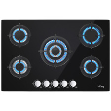 Plaque de Cuisson à Gaz 5 Brûleurs Cuisinière Encastrable Naturel/Propane/Butane