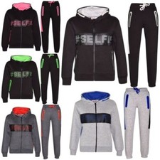 Enfants Garçons Filles Survêtement Designer # Selfie Haut Bas Jogging Costume