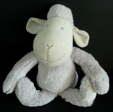 J7. DOUDOU PELUCHE ATMOSPHERA MOUTON gris 38cm SCRATCH sans plaid ETAT NEUF*