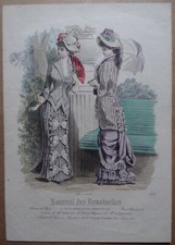 § gravure ancienne mode Journal des demoiselles 4268 